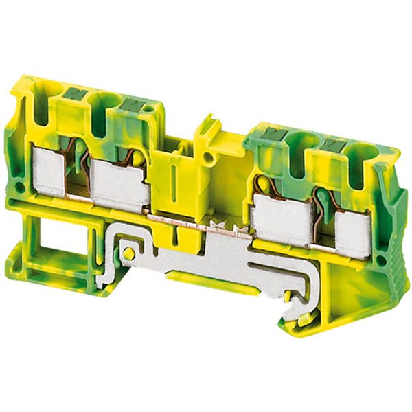 PUSH-IN TERMINAL, PROTECTIVE EARTH, 4 POINTS, 4MM², GREEN-YELLOW image 1