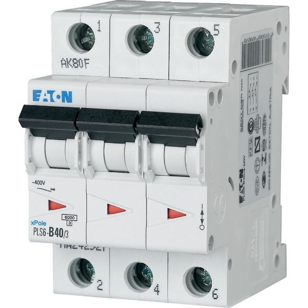 Miniature circuit breaker (MCB), 40 A, 3p, characteristic: C image 3