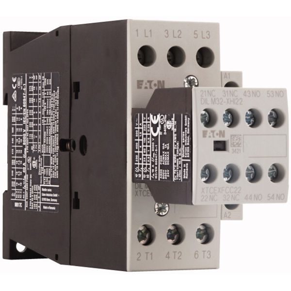 Contactor, 380 V 400 V 7.5 kW, 3 N/O, 2 NC, RDC 24: 24 - 27 V DC, DC operation, Screw terminals image 4