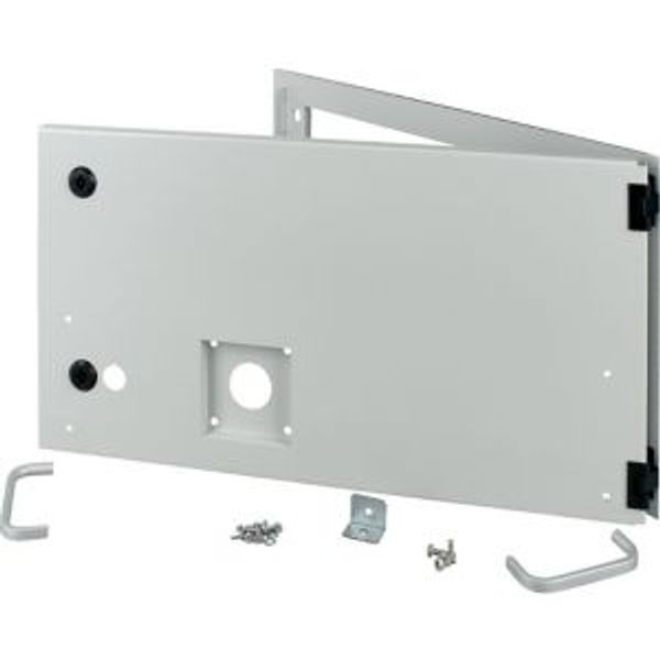 Opening metal front plate for drawer, NZM, closed, H=300mm, IP55, grey image 4