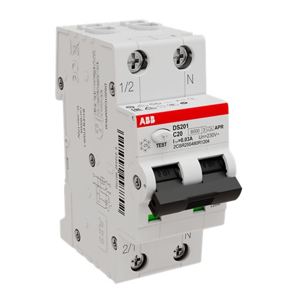 DS201 C20 APR30 Residual Current Circuit Breaker with Overcurrent Protection image 3