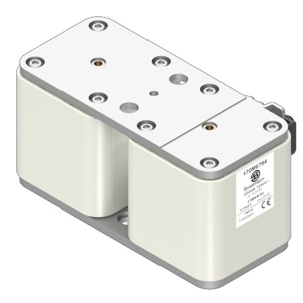 Fuse-link, high speed, 2000 A, AC 1250 V, 2 x size 3, 74 x 52 x 167 mm, aR, IEC, single indicator image 2