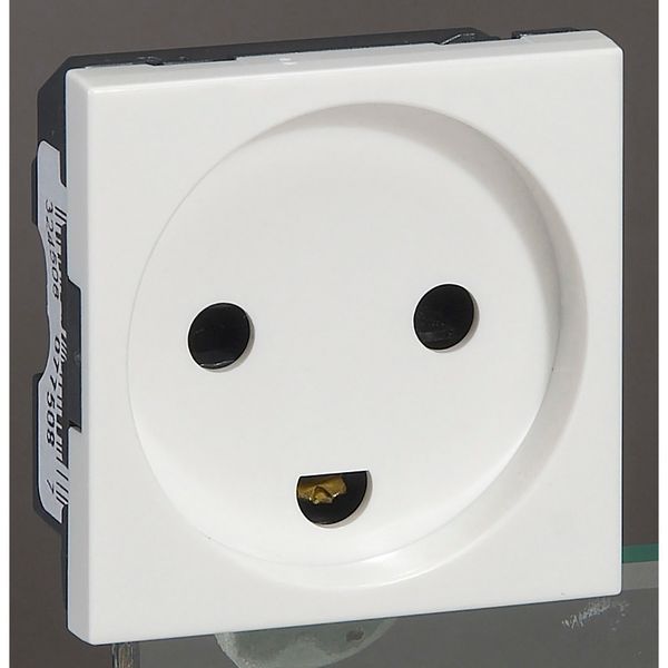 Socket outlet Mosaic - Danish - 2P+E - with shutters - 2 modules - white image 1