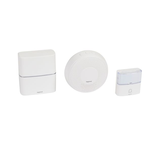 DOORBELL KIT 2 CHIMES AND 1 PUSH BUTTON WHITE – Serenity image 1