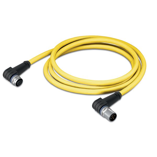 System bus cable M12B socket angled M12B plug angled yellow image 3