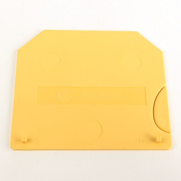 Terminal Block, End Barrier, Yellow, for 1492-J16, J35 image 1