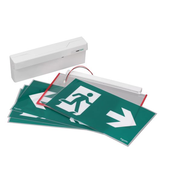 Emergency exit sign, Exiway Smartexit Dicube, addressable, maintained, 26 m, 1 h 30 m image 1