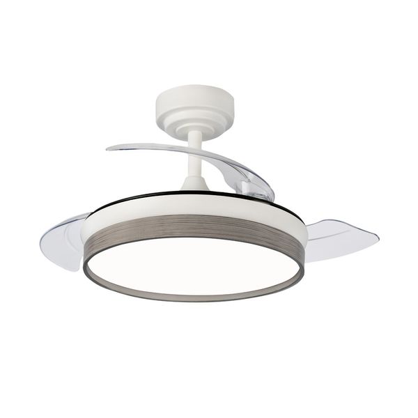 Panam Mini LED Ceiling Fan Retractable Blades 46W 5520Lm CCT Dim Ash image 1