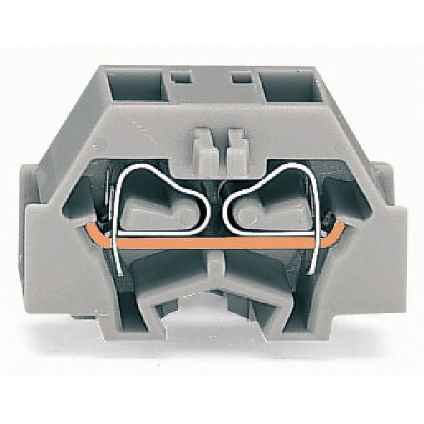4-conductor terminal block without push-buttons with fixing flange gra image 1
