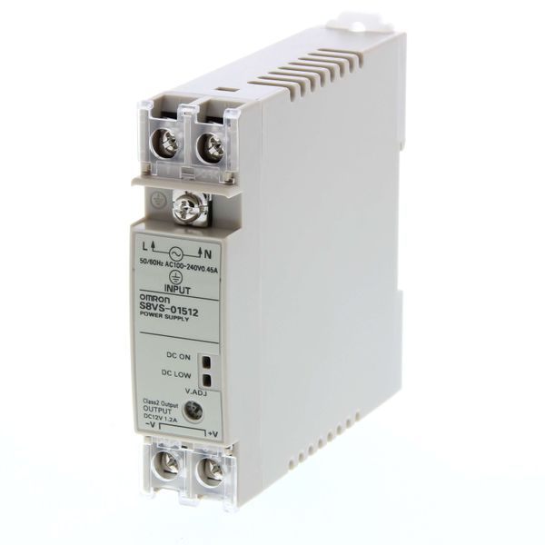 Power supply, plastic case, 22.5 mm wide DIN rail or direct panel moun image 1