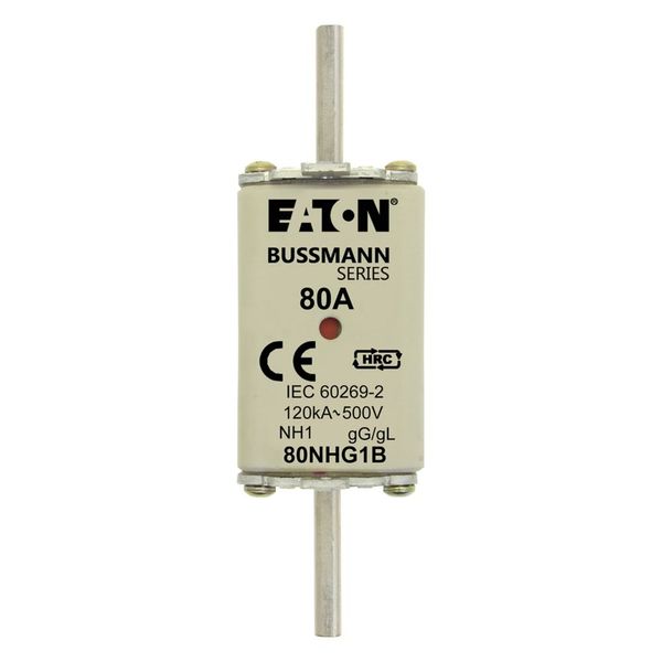 Fuse-link, low voltage, 80 A, AC 500 V, NH1, gL/gG, IEC, dual indicator image 13