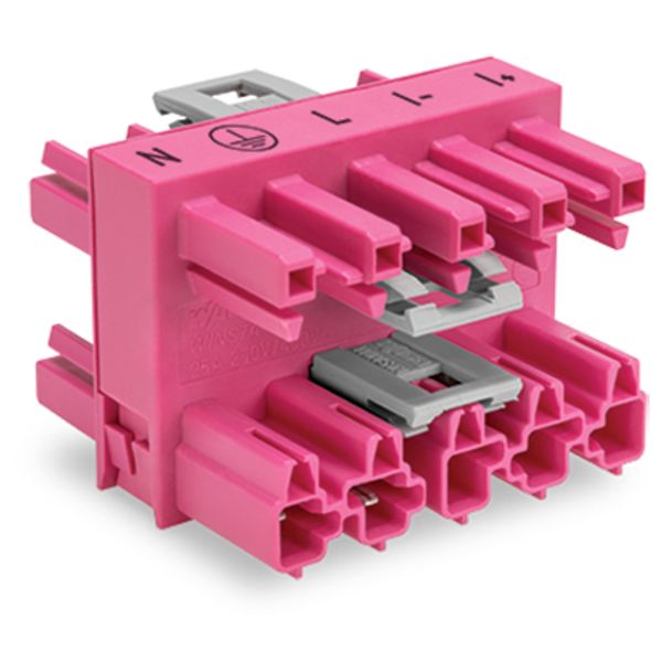 3-way distribution connector 5-pole Cod. B pink image 3