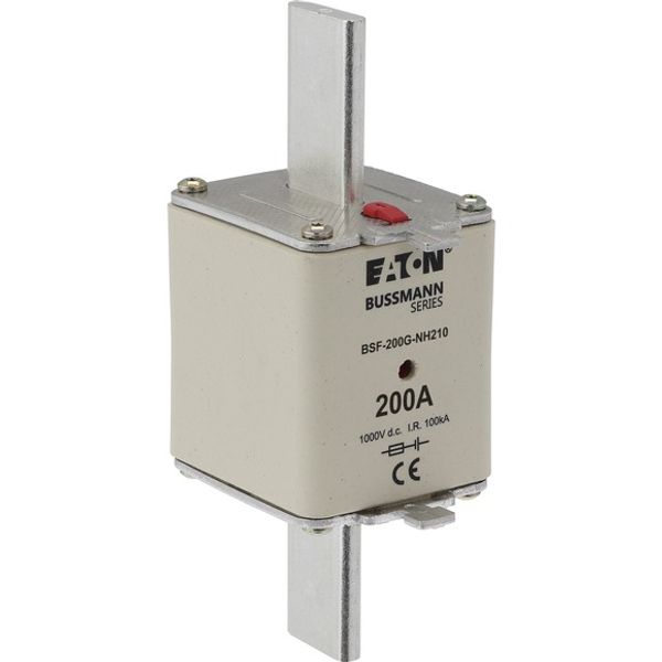 Fuse-link, high speed, 200 A, DC 1000 V, NH2, 54 x 61 x 150 mm, gBat, IEC, blade connection image 3