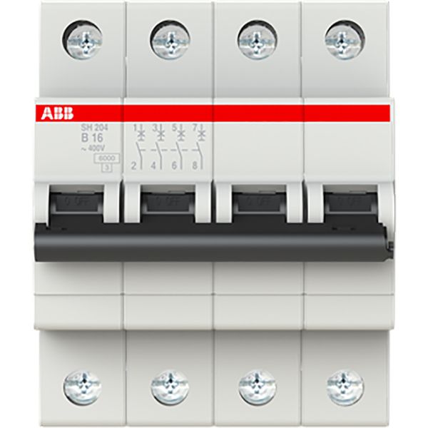 SH204-B16 Miniature Circuit Breaker - 4P - B - 16 A image 1