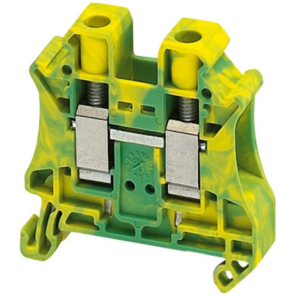 SCREW TERMINAL, PROTECTIVE EARTH, 2 POINTS, 10MM², GREEN-YELLOW image 1