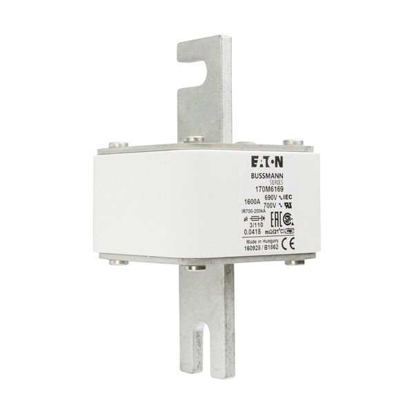 Fuse-link, high speed, 1600 A, AC 690 V, DIN 3, 76 x 90 x 139 mm, aR, DIN, IEC, single indicator image 12