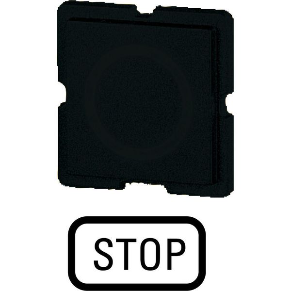 Button plate, black, STOP image 5