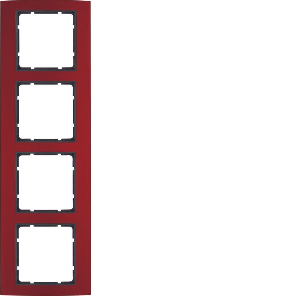 Frame 4gang, B.3, al. red/ant. matt, al. anodised image 1
