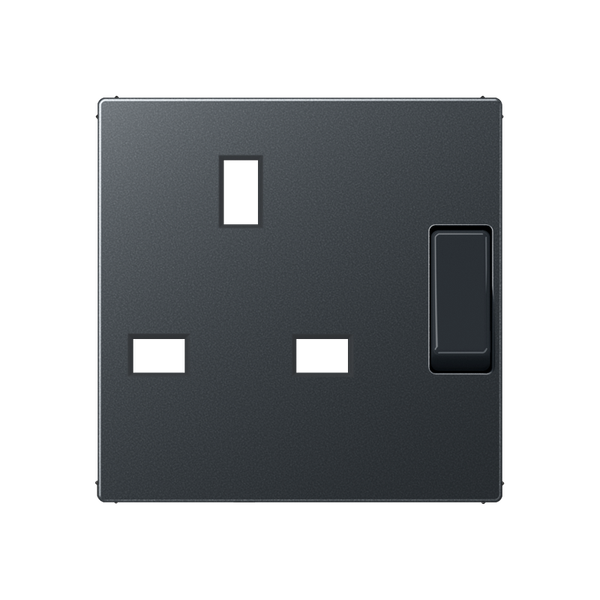 Centre plate for socket insert 3171 EINS, thermoplastic lacquered, A range, matt anthracite image 1
