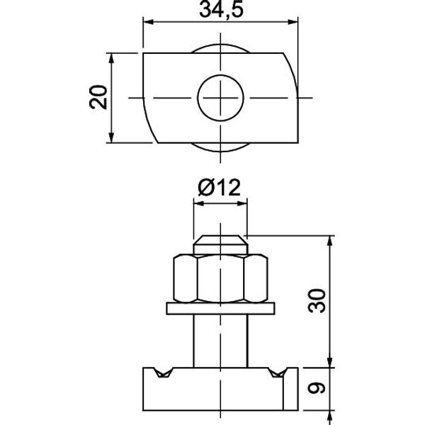 MS41HB M12x30 ZL Hammerhead screw for profile rail MS4121/4141 M12x30mm image 2