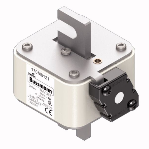 Fuse-link, high speed, 2000 A, AC 550 V, DIN 3, 76 x 92 x 109 mm, aR, DIN, IEC, single indicator image 2