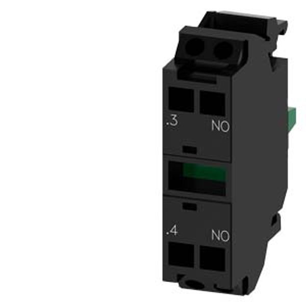 3SU1400-1AA10-3BA0 Contact module with 1 contact element, 1 NO, spring-type terminal, for front plate mounting, Minimum order quantity 5 or a multiple thereof image 1
