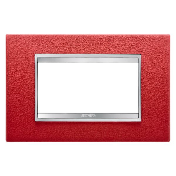 LUX PLATE 4-GANG RUBY LEATHER GW16204PR image 1