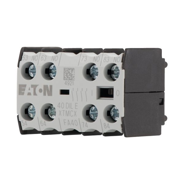 Auxiliary contact module, 4 pole, 4 N/O, Front fixing, Screw terminals, DILE(E)M, DILER image 6