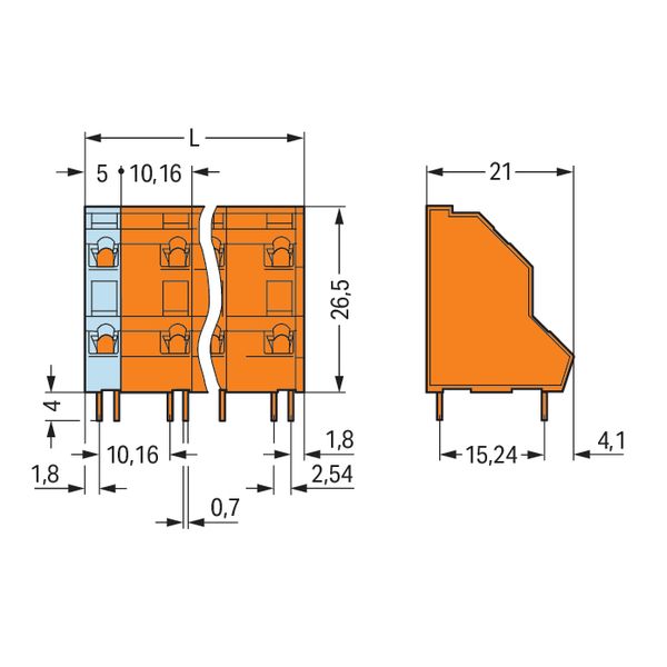 Double-deck PCB terminal block 2.5 mm² Pin spacing 10.16 mm orange image 7