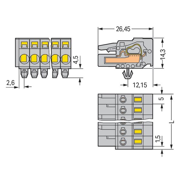 231-104/008-000 1-conductor female connector; CAGE CLAMP®; 2.5 mm² image 5