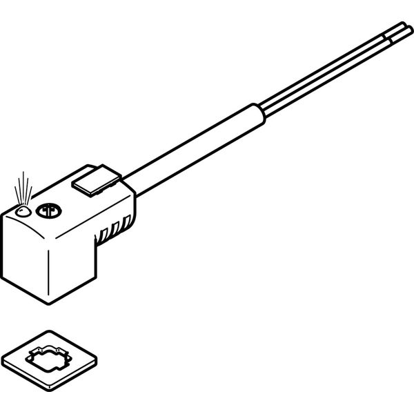 KMEB-3-24-2.5-LED Plug socket with cable image 1