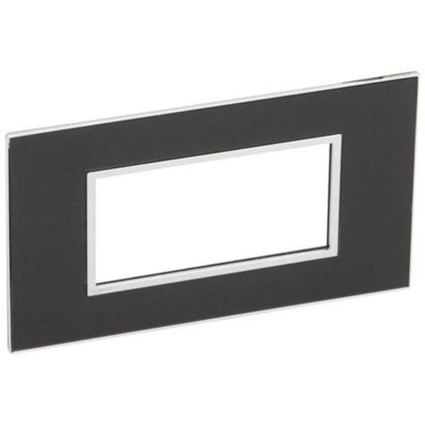 Arteor™ - Plate - Italian/French/German std - square - 4 modules - Mirror Black image 1