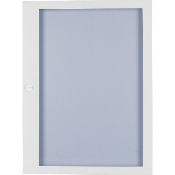 Flush mounted steel sheet door white, transparent, for 24MU per row, 4 rows image 1