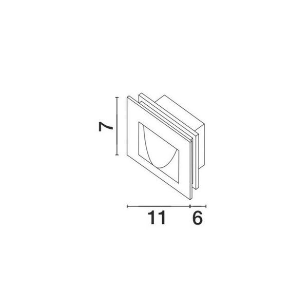 White Aluminium LED 3 Watt 352,9Lm 3000K 220-240 Volt 50Hz Beam Angle 15o IP54 L: 11 W: 6 H: 7 cm Cut Out: 10.2 x 6.5 cm image 1