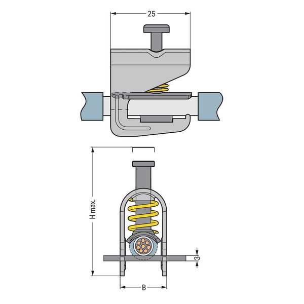 Shield clamp diameter of compatible conductor 16 mm to 24 mm image 3