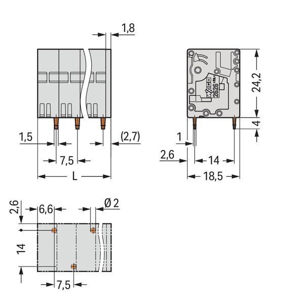 PCB terminal block 6 mm² Pin spacing 7.5 mm black image 3