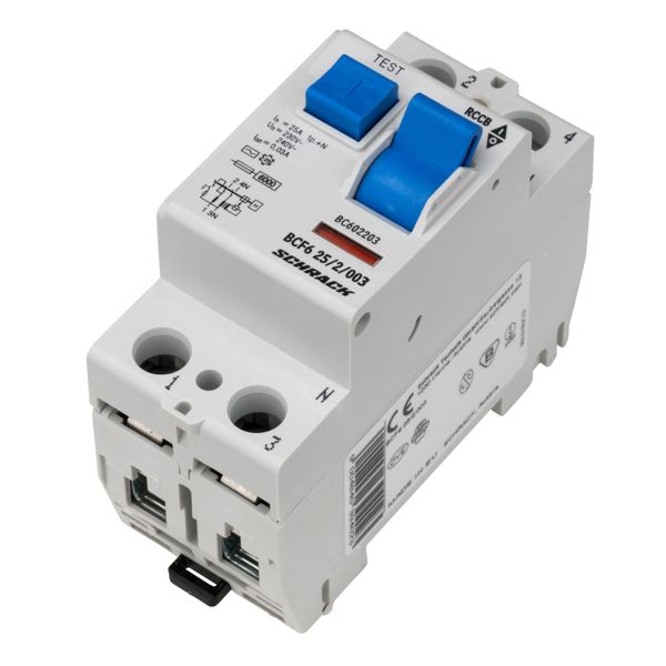 Residual current circuit breaker 25A, 2-p, 30mA,type AC, 6kA image 7