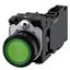 Illuminated pushbutton, 22 mm, round, plastic, green, pushbutton, flat, momentary contact type, with holder, 1 NO+1 NC, LED module with integrated  3SU1106-0AB40-1FA0-Z Y19 thumbnail 2