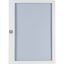 Flush mounted steel sheet door white, transparent with Profi Line handle for 24MU per row, 2 rows thumbnail 1