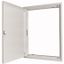 Flush-mounting door frame with sheet steel door and three-point turn-lock for 3-component system, W = 600 mm, H = 1260 mm, white thumbnail 1