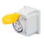 10° ANGLED SURFACE-MOUNTING SOCKET-OUTLET - IP44 - 3P+N+E 32A 100-130V 50/60HZ - YELLOW - 4H - SCREW WIRING thumbnail 2