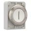 Pushbutton, RMQ-Titan, flat, momentary, White, inscribed 1, Front ring stainless steel thumbnail 7