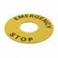 Legend plate, emergency stop, 60 mm dia., round, yellow thumbnail 1