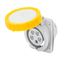 10° ANGLED FLUSH-MOUNTING SOCKET-OUTLET HP - IP66/IP67 - 3P+N+E 16A 100-130V 50/60HZ - YELLOW - 4H - SCREW WIRING thumbnail 1