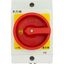 Main switch, T0, 20 A, surface mounting, 3 contact unit(s), 3 pole, 2 N/O, Emergency switching off function, With red rotary handle and yellow locking thumbnail 46