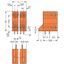THT double-deck male header 1.0 x 1.0 mm solder pin angled orange thumbnail 5