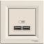 Asfora - double USB charger 2.1 A - cream thumbnail 3