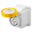 10° ANGLED SURFACE-MOUNTING SOCKET-OUTLET - IP67 - 3P+E 32A 100-130V 50/60HZ - YELLOW - 4H - SCREW WIRING thumbnail 1
