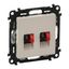 Double loudspeaker socket Valena Life - with cover plate - ivory thumbnail 1