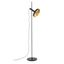 WHIZZ FLOOR LAMP BLACK/GOLD LAMPSHADE 1xE27 thumbnail 1